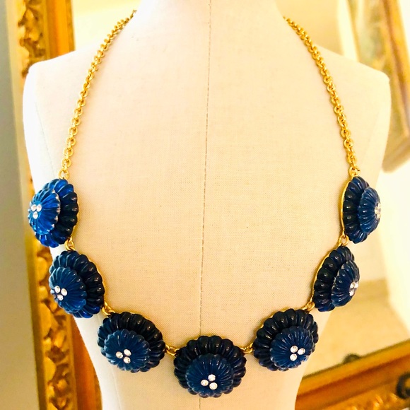Vintage Ann Taylor Statement Blue Necklace - Picture 8 of 12